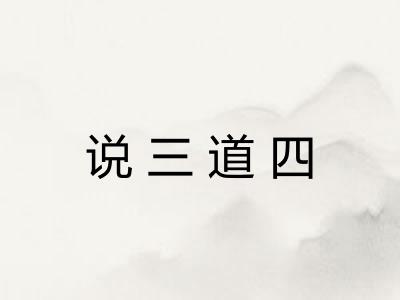 说三道四