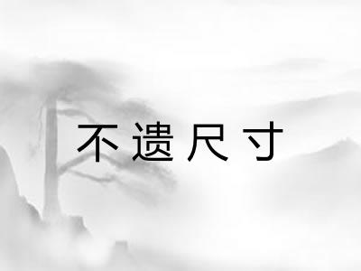 不遗尺寸 不遗尺寸