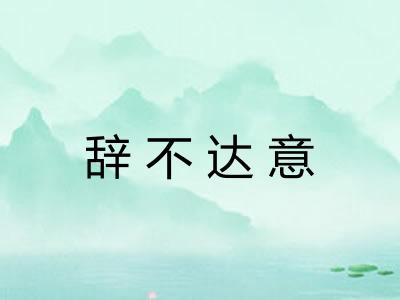 辞不达意