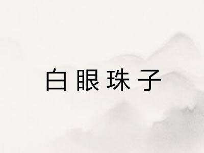 白眼珠子 白眼珠子