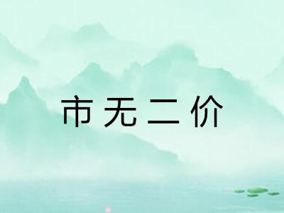 市无二价 市无二价
