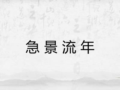 急景流年
