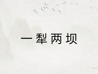 一犁两坝 一犁两坝
