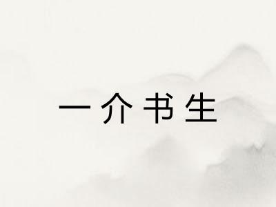 一介书生