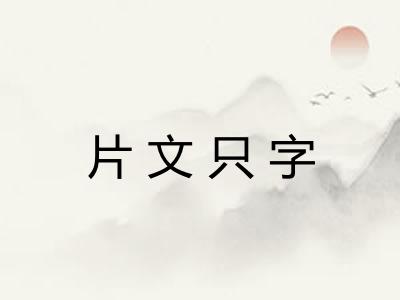 片文只字