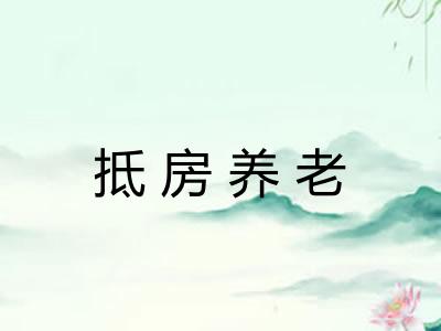 抵房养老 抵房养老