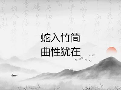 蛇入竹筒曲性犹在
