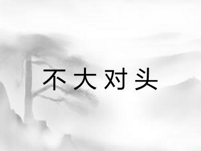 不大对头