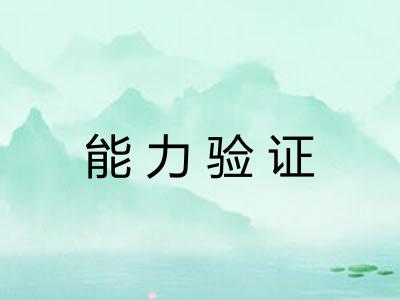 能力验证 能力验证