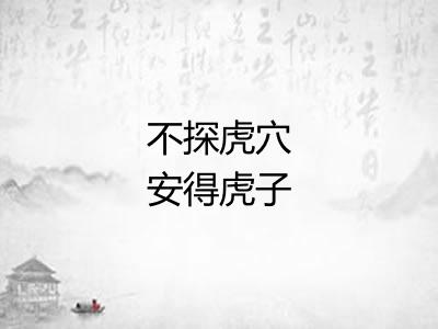 不探虎穴安得虎子 不探虎穴安得虎子