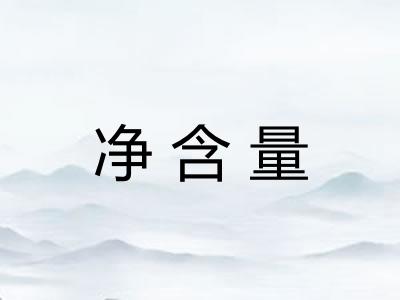净含量