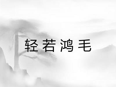 轻若鸿毛 轻若鸿毛