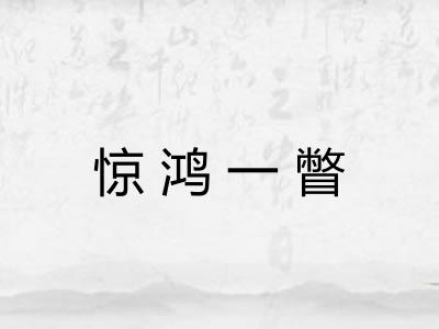 惊鸿一瞥 惊鸿一瞥