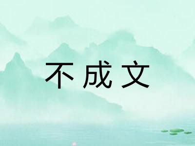 不成文 不成文