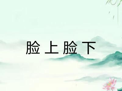 脸上脸下