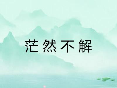 茫然不解