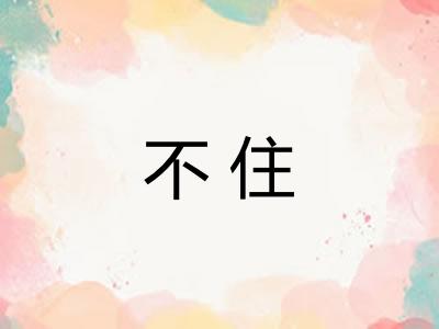 不住