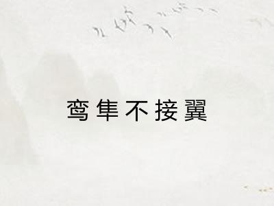 鸾隼不接翼