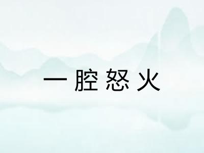 一腔怒火