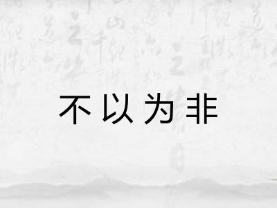 不以为非