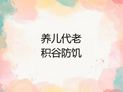 养儿代老积谷防饥