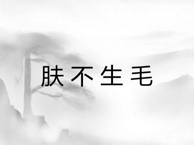 肤不生毛 肤不生毛