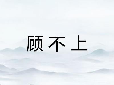 顾不上