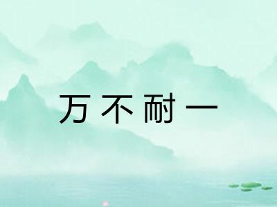 万不耐一