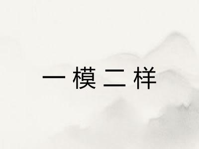一模二样 一模二样