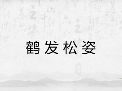 鹤发松姿 鹤发松姿