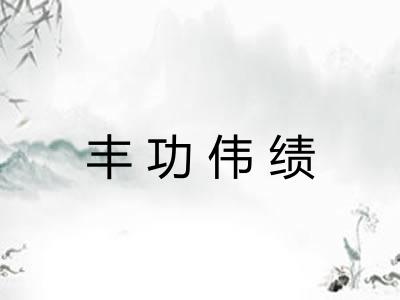 丰功伟绩 丰功伟绩