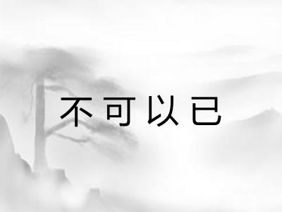 不可以已