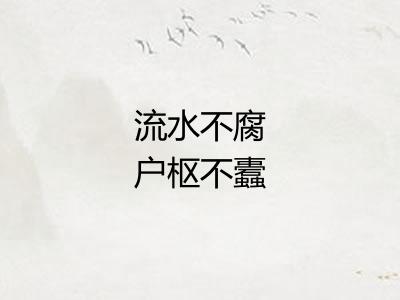 流水不腐户枢不蠹
