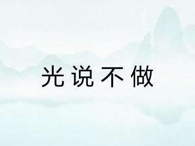 光说不做