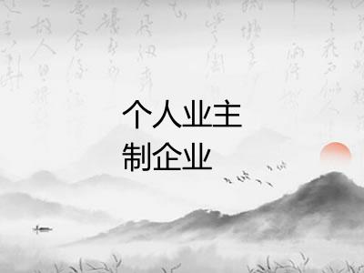 个人业主制企业