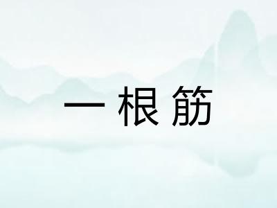 一根筋