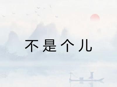 不是个儿