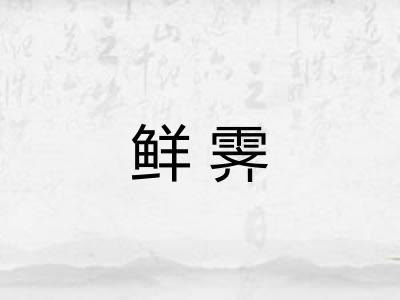 鲜霁 鲜霁