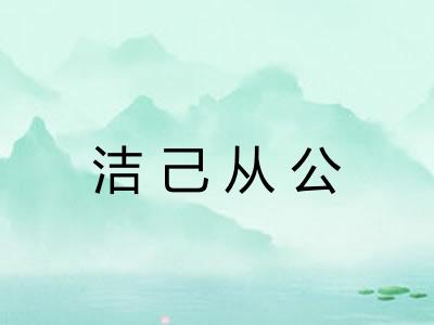 洁己从公